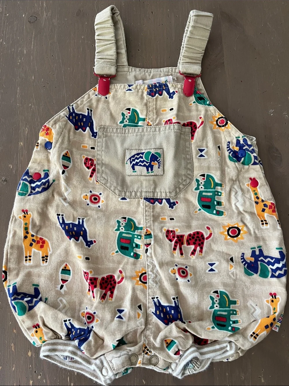 Vintage Gymboree Safari Animal Print Shortalls